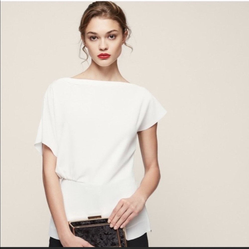 Reiss White Chiffon Blouse